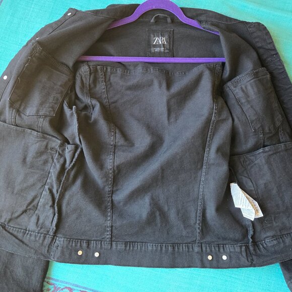 Zara Men's Black Jean Jacket, brand new, never worn - Picture 2 of 6